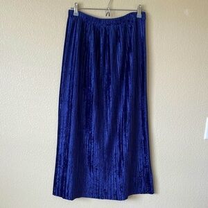 Vtg Y2K Velour Ribbed Midi Maxi Skirt L Purple Velvet Whimsigoth Fairy Grunge